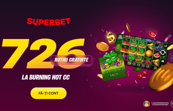 Cod bonus Superbet: 726 rotiri gratuite fără depunere